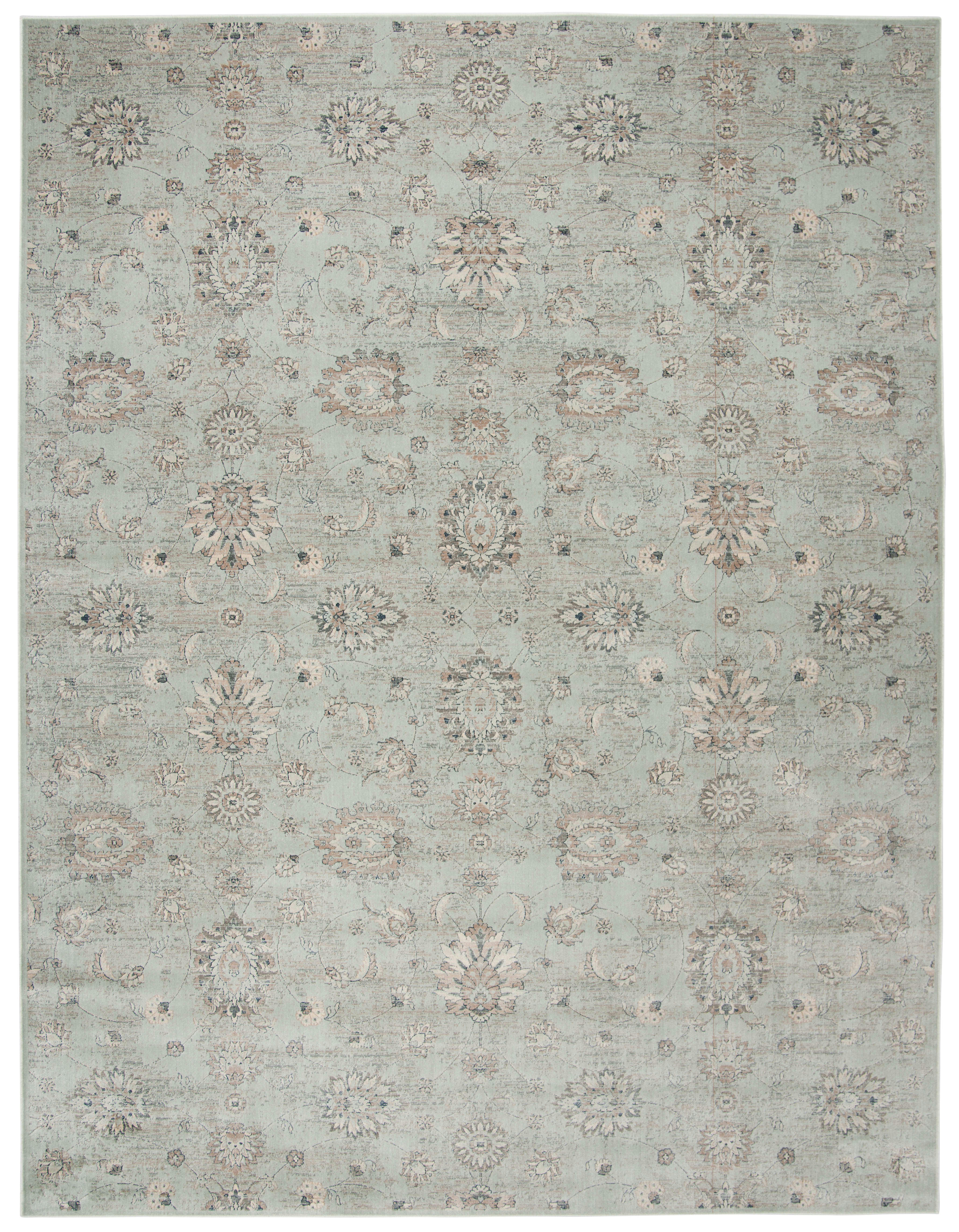 VINTAGE - Tapis de salon interieur en bleu ciel & gris, 201 x 279 cm