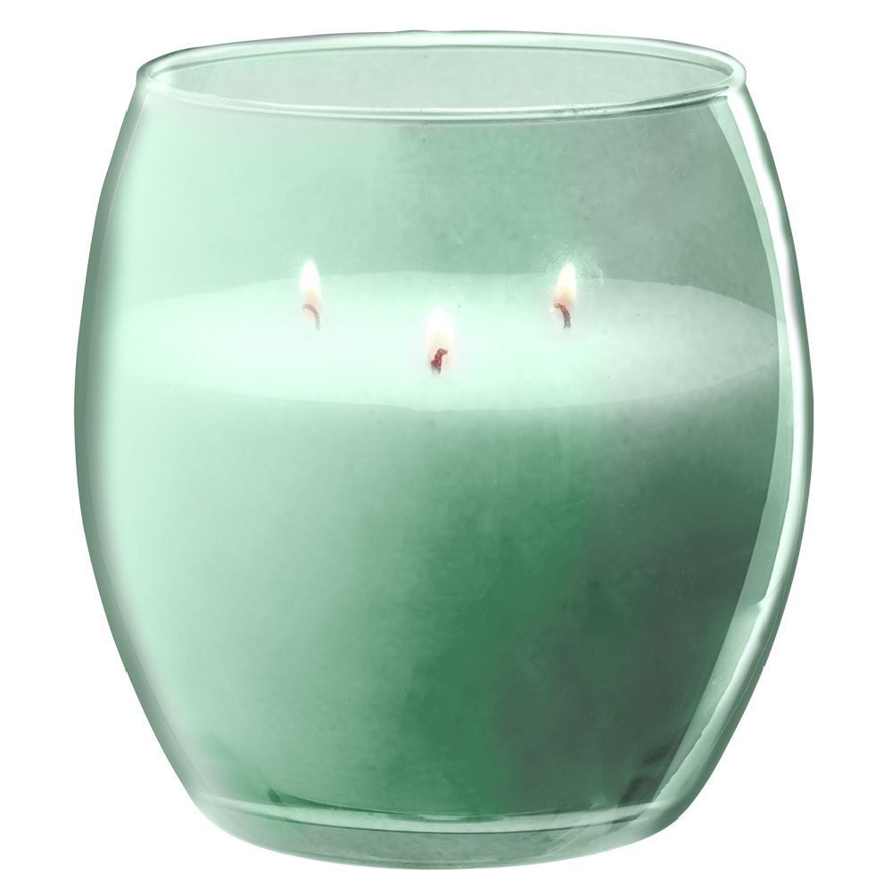 Bougie XL dans verre coloré vert senteur eucalyptus 36H