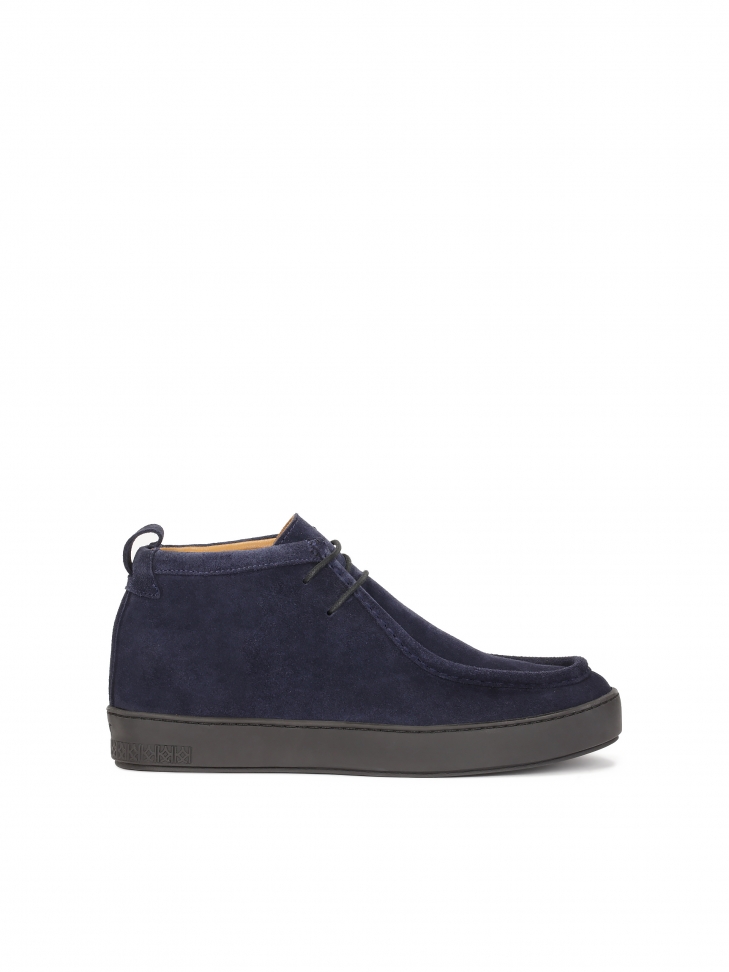 Navy blue suede chukka sneakers
