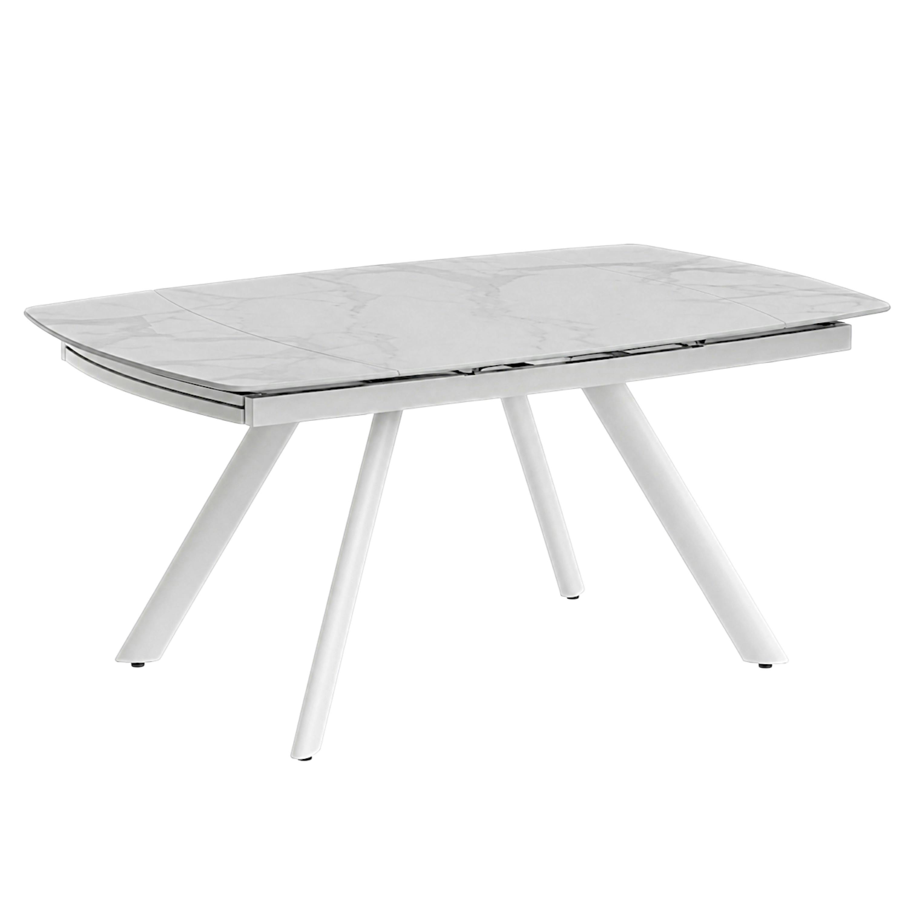 Table céramique extensible blanche 140-210 cm LORA