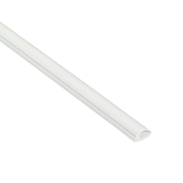Goulotte décorative demi-ronde blanche auto-adhésive D-Line 16 x 8 mm, 1 m