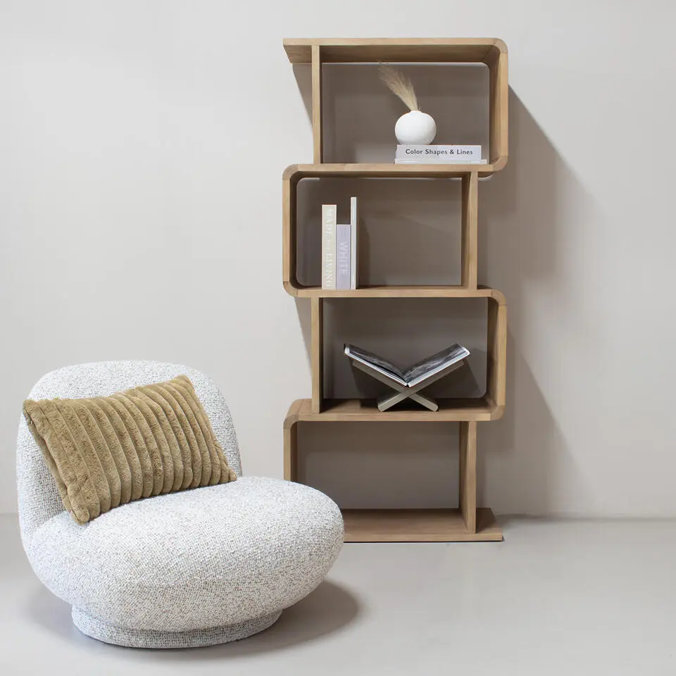 Wandkast Lichtbruin Mangohout - Open - 80x40x180cm - Floris