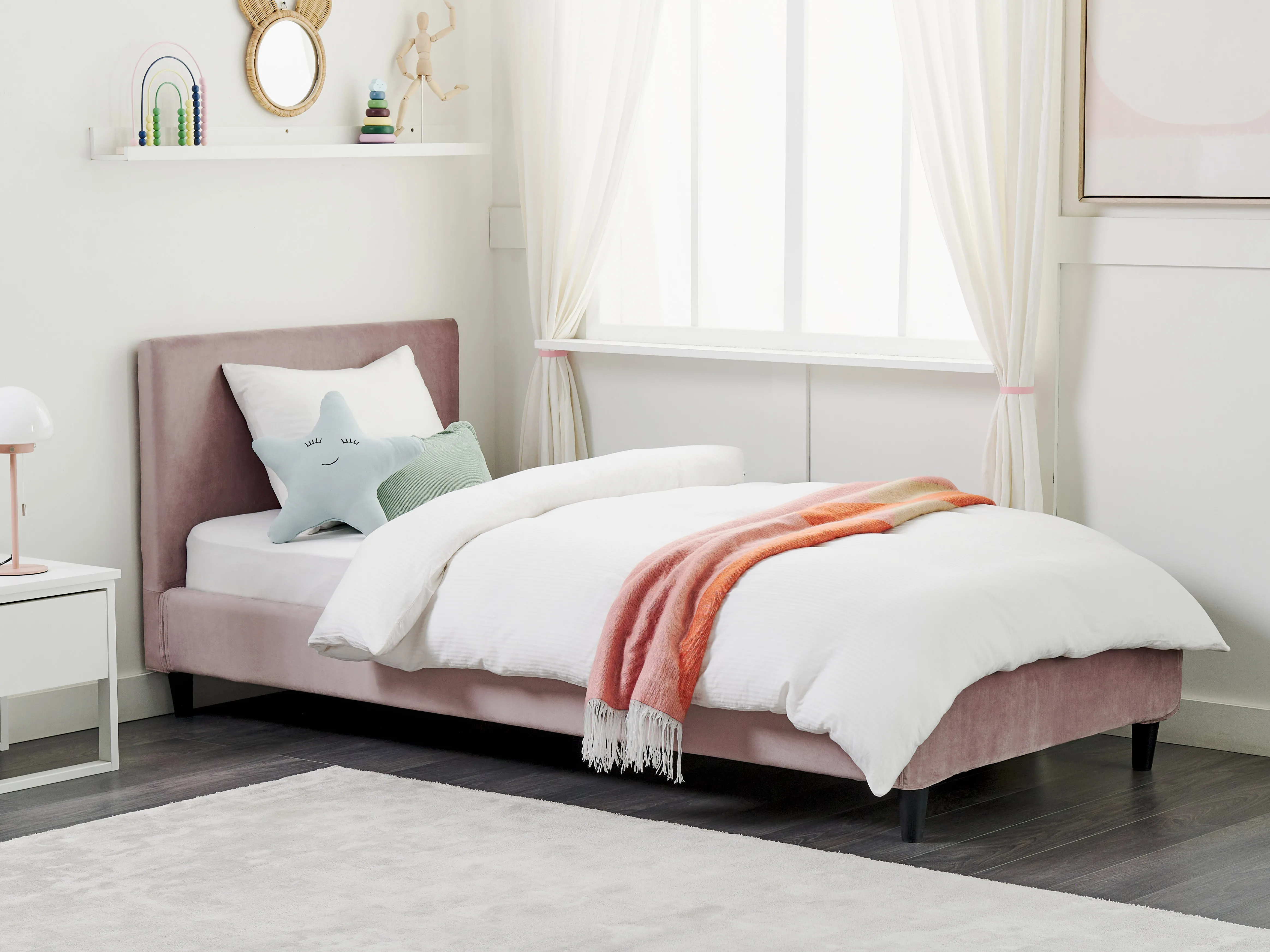 Bed Frame Cover Velvet FITOU 90 x 200 cm Pink