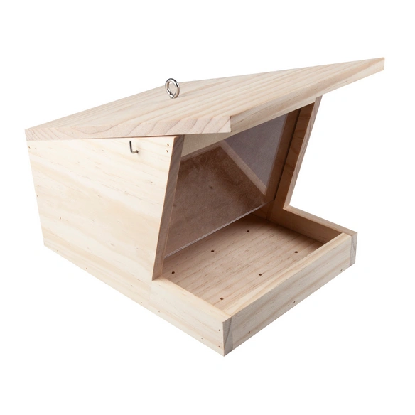 Vogelfuttersilo, Holz, braun