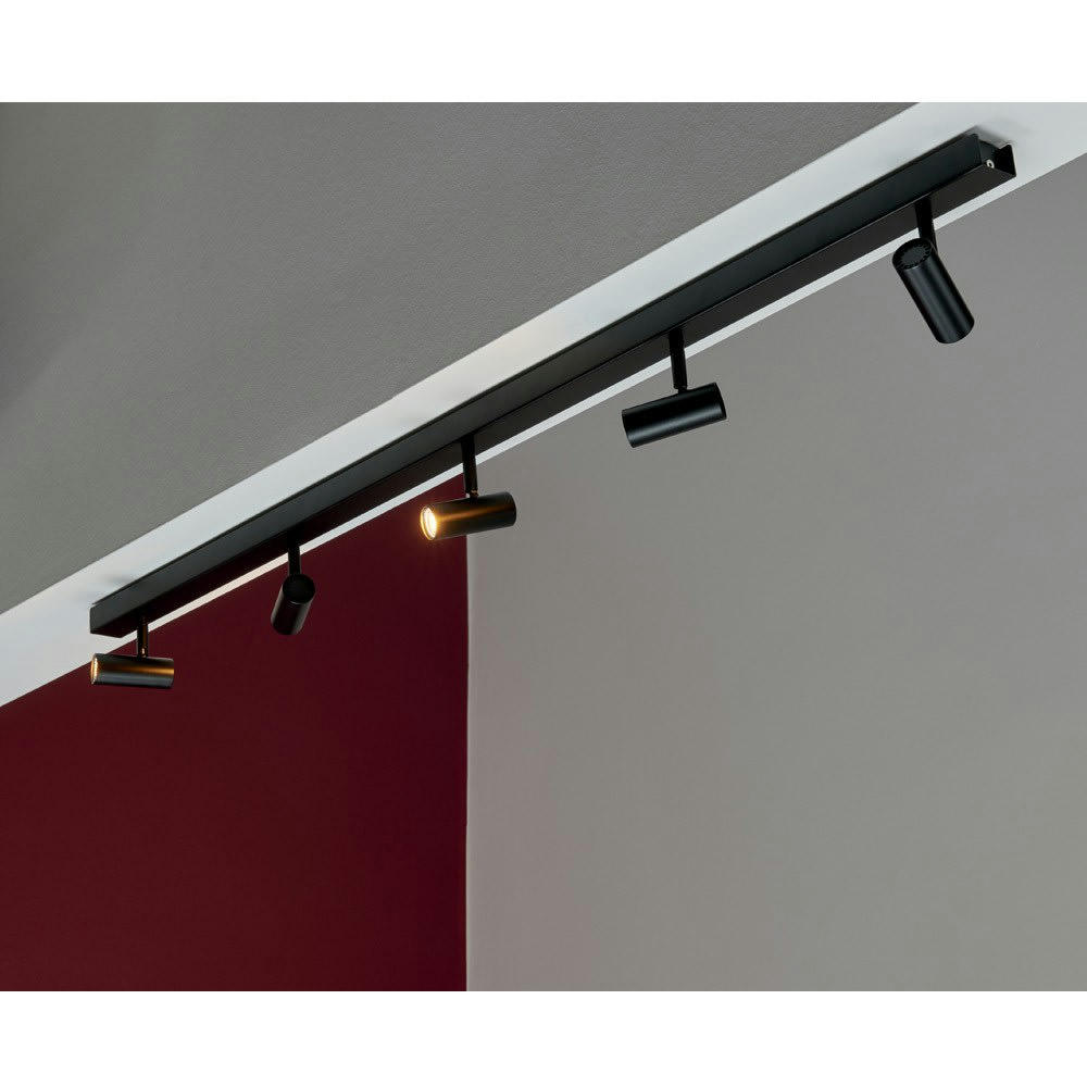 OMARI - Spot de plafond linéaire LED noir minimaliste avec 5 points lumineux