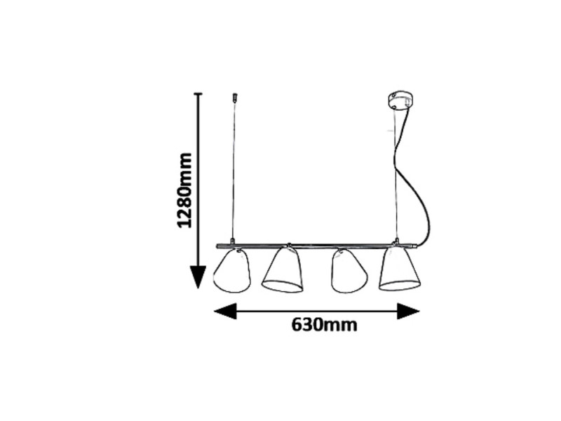 Lampa wisząca czarna Alder 4xE14x20W wym:128x63x63 Rabalux