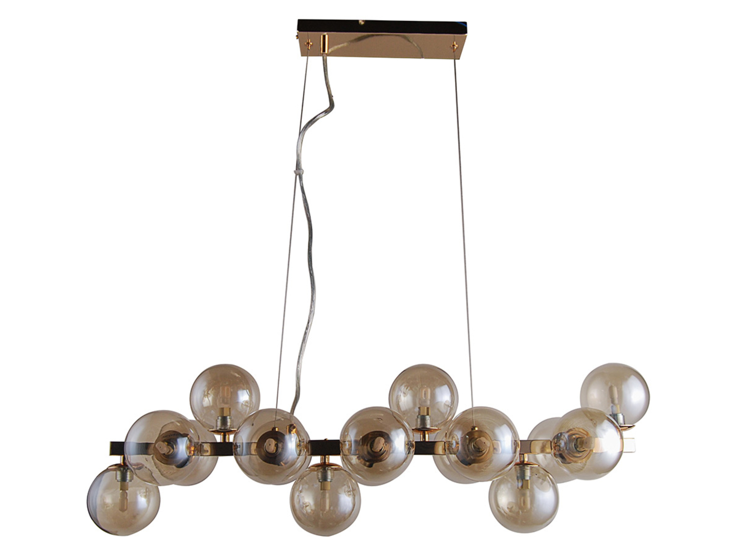 Lampa wisząca Marbelioa szklana złota