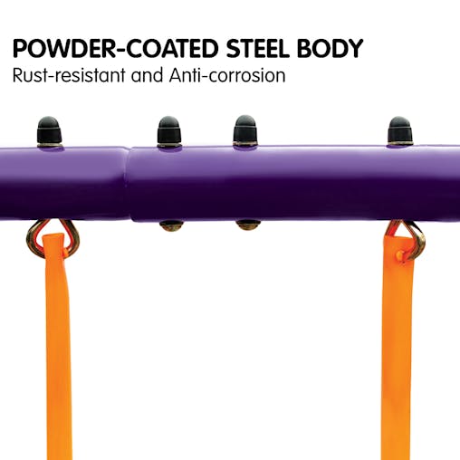 NNEDPE Kahuna Kids 4-Seater Swing Set with Slide Purple Green