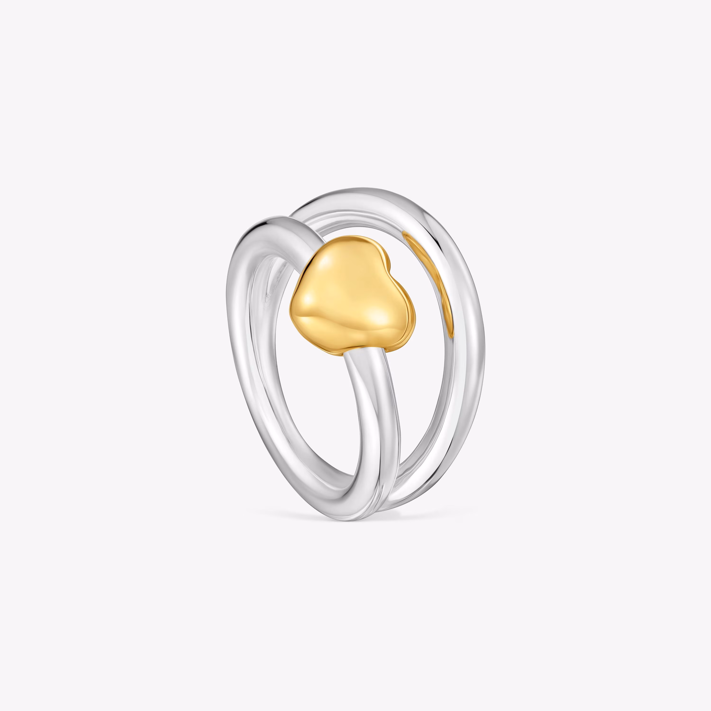 Anillo doble aro bicolor motivo corazón TOUS Flechazo