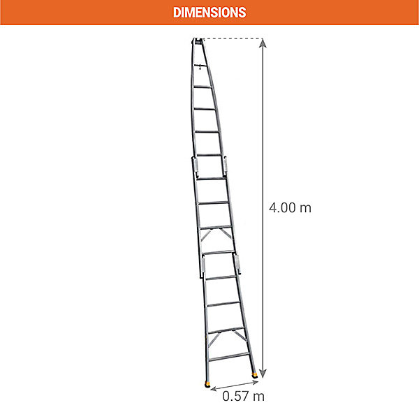Echelle 4.00 - 13 barreaux - 3 éléments - 615112