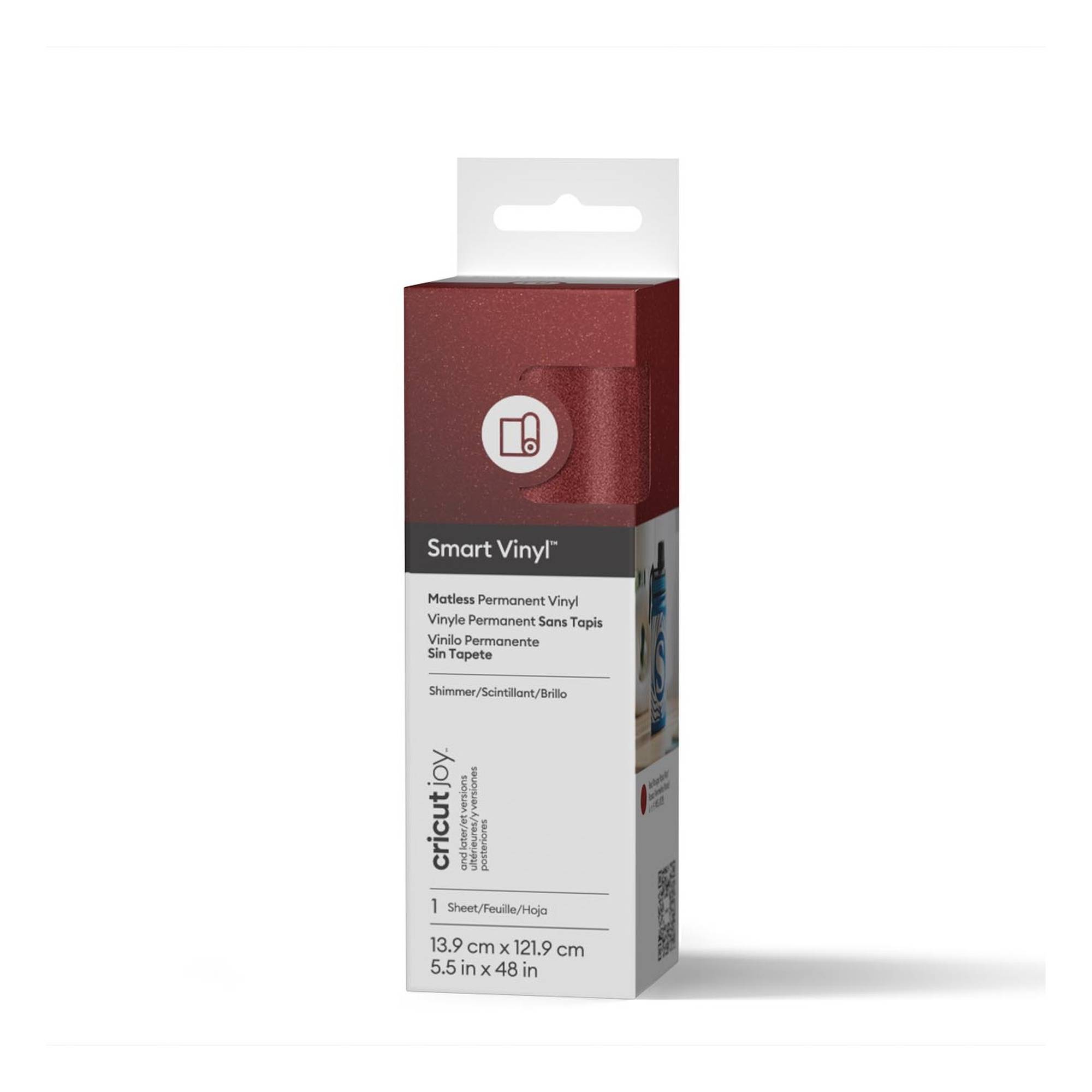 Cricut Joy Red Permanent Smart Shimmer Vinyl 5.5 x 48 Inches