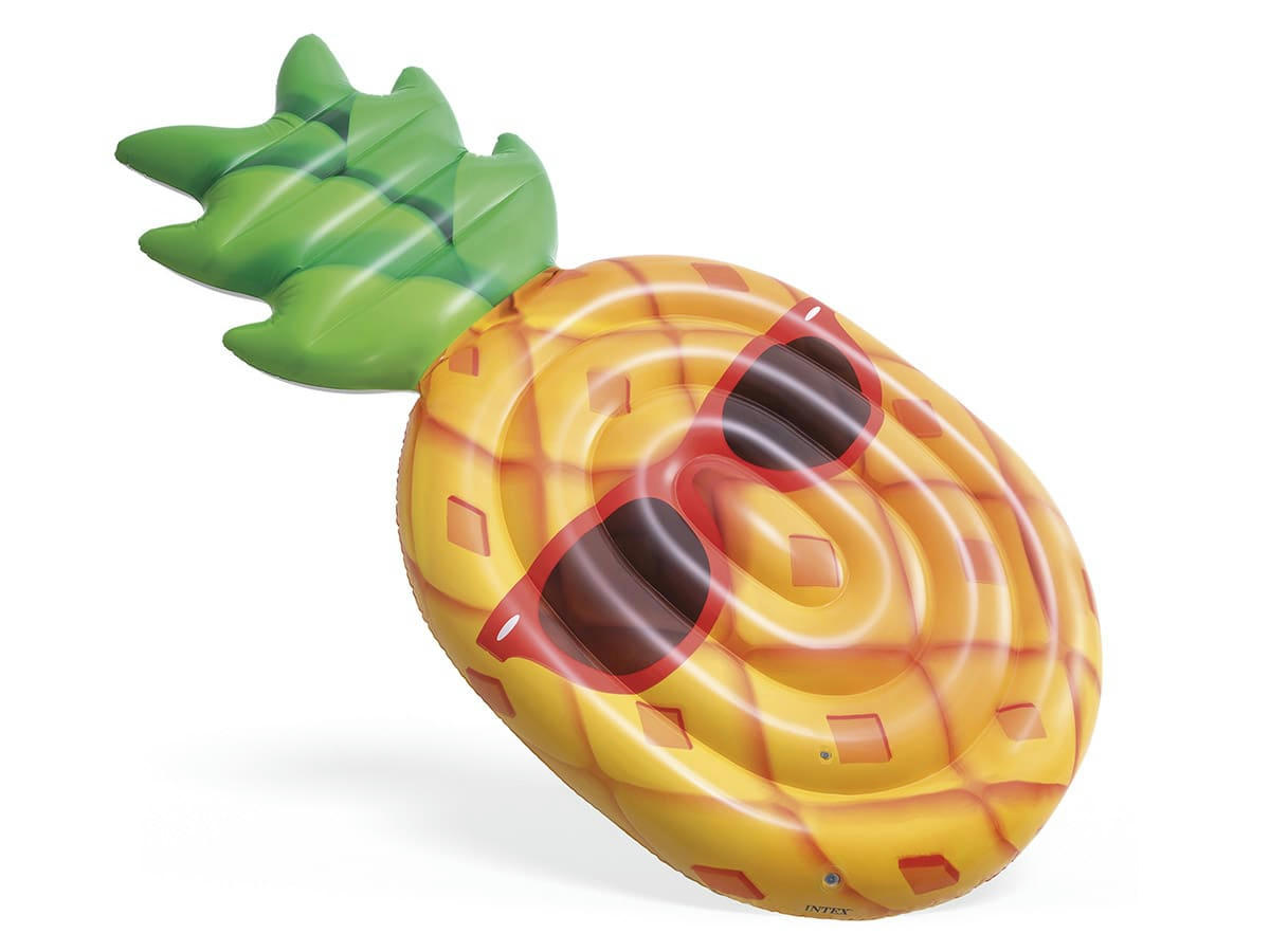 - Matelas de piscine 1 place ananas en vinyle jaune