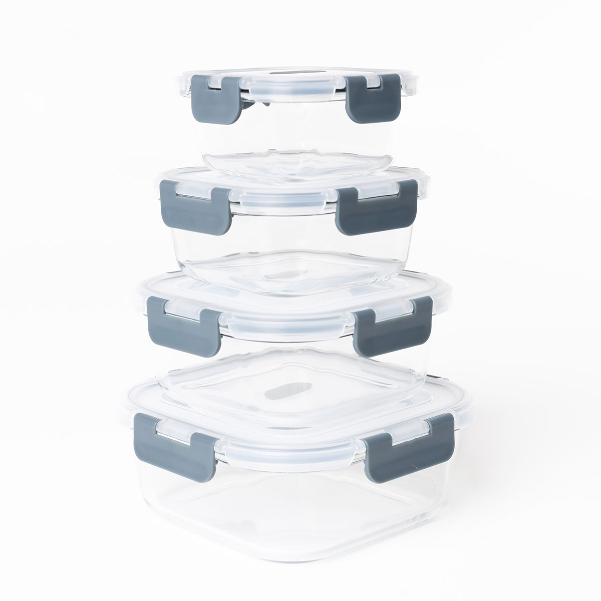 Caixa Hermética Quadrada Em Vidro 0,32L