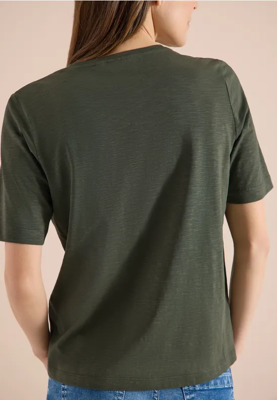 Basic T-Shirt mit Kurzarm und V-Neck