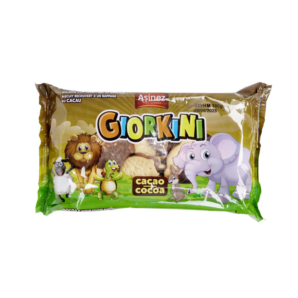 Biscuits animaux au chocolat Giorkini 180gr