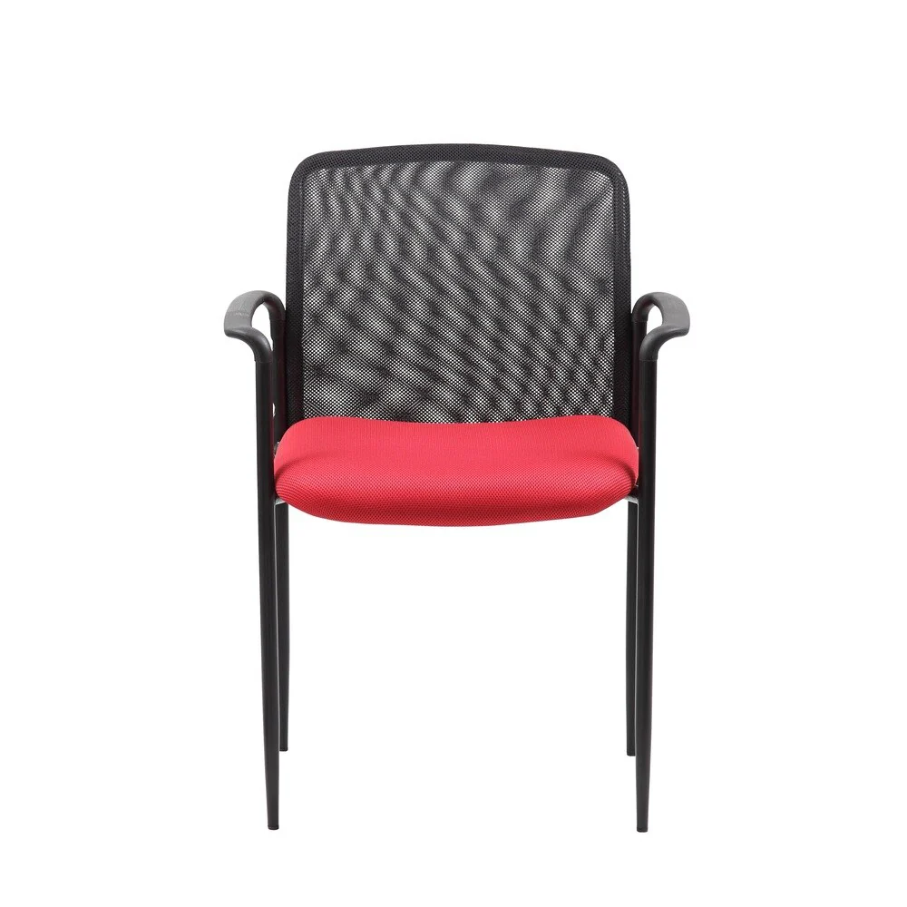 Boss Stackable Red Mesh Guest Chair