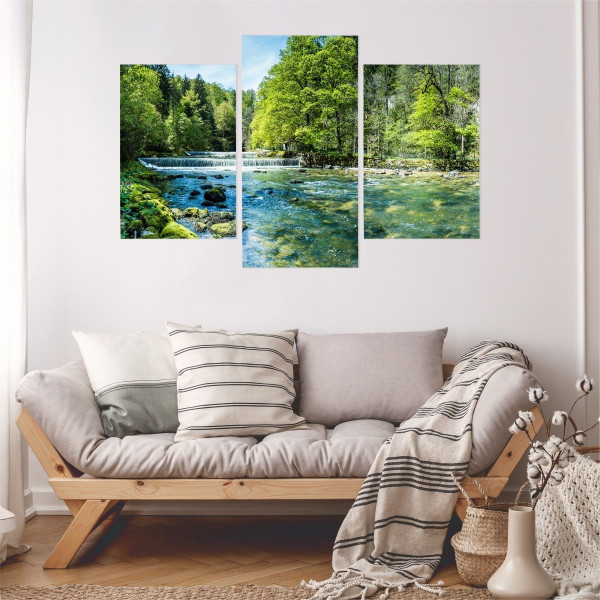 Obraz Ścienny Tryptyk Widok Na Wodospad 60x40cm