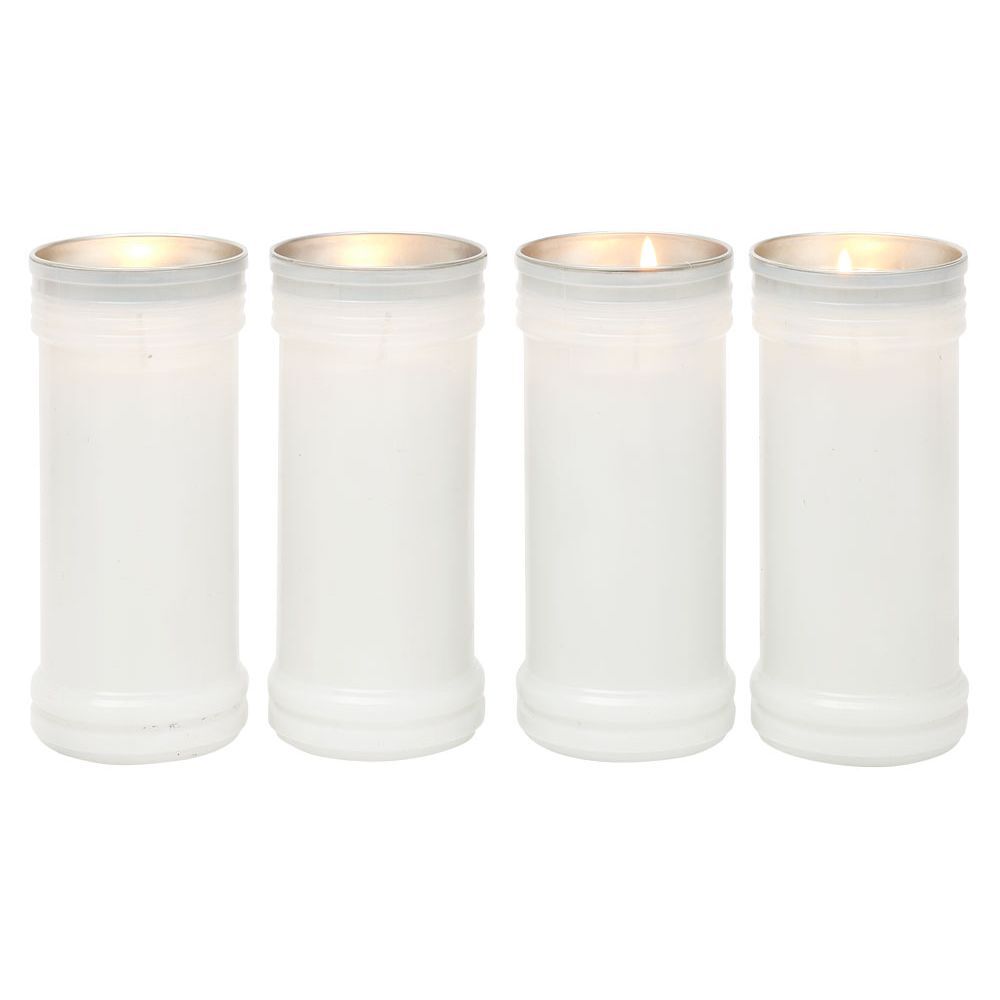 Bougie funéraire blanc H14cm x4