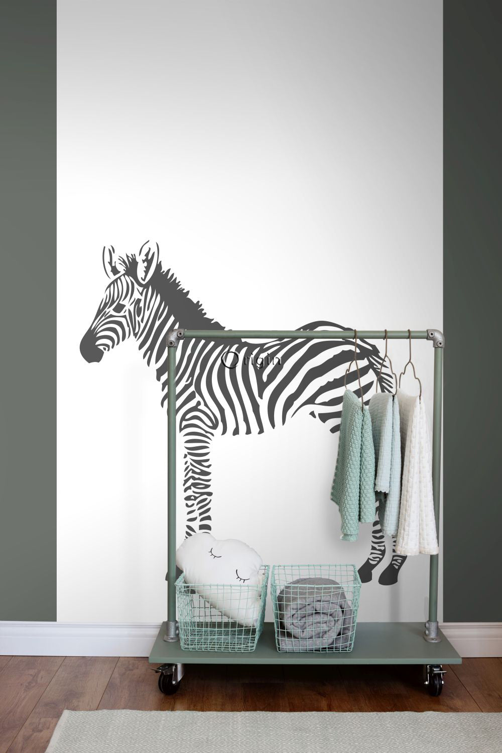 Origin Wallcoverings fotobehang zebra's zwart wit - 150 x 279 cm - 357217