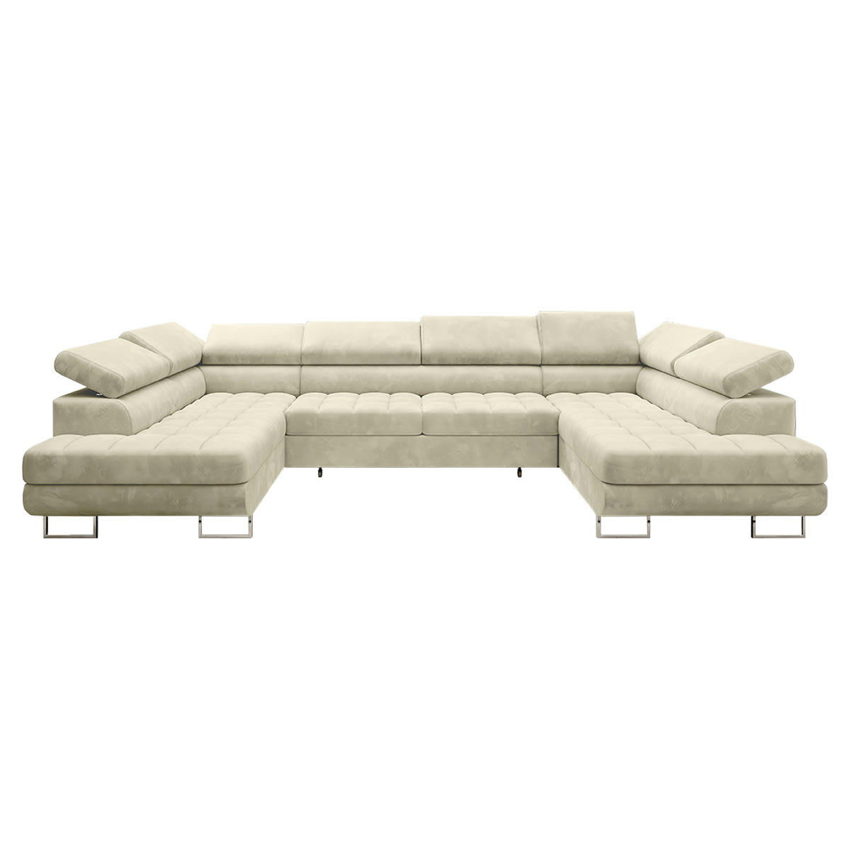 - Canapé en u 5 places convertible beige