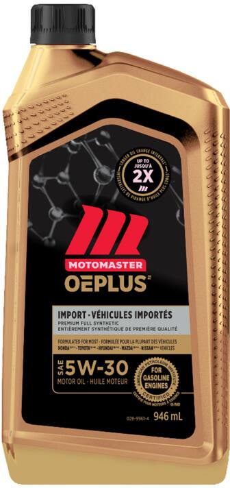 MotoMaster OEPLUS Import Premium 5W30 Synthetic Engine/Motor Oil, 946-mL