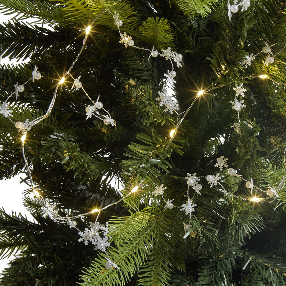 Guirlande lumineuse de No&euml;l flocon argenté 20 microled