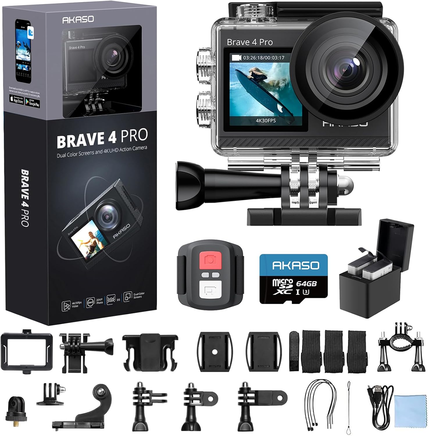 AKASO Brave 4 Pro 4K30FPS Action Camera