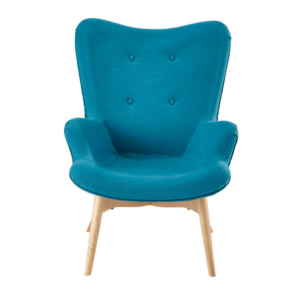 Iceberg - Fauteuil style scandinave bleu pétrole