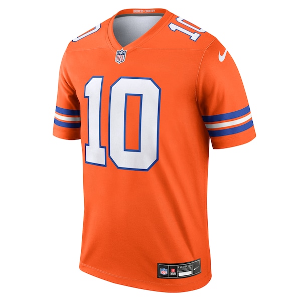 Bo Nix Denver Broncos Nike Alternate Legend Player Performance Top - Orange
