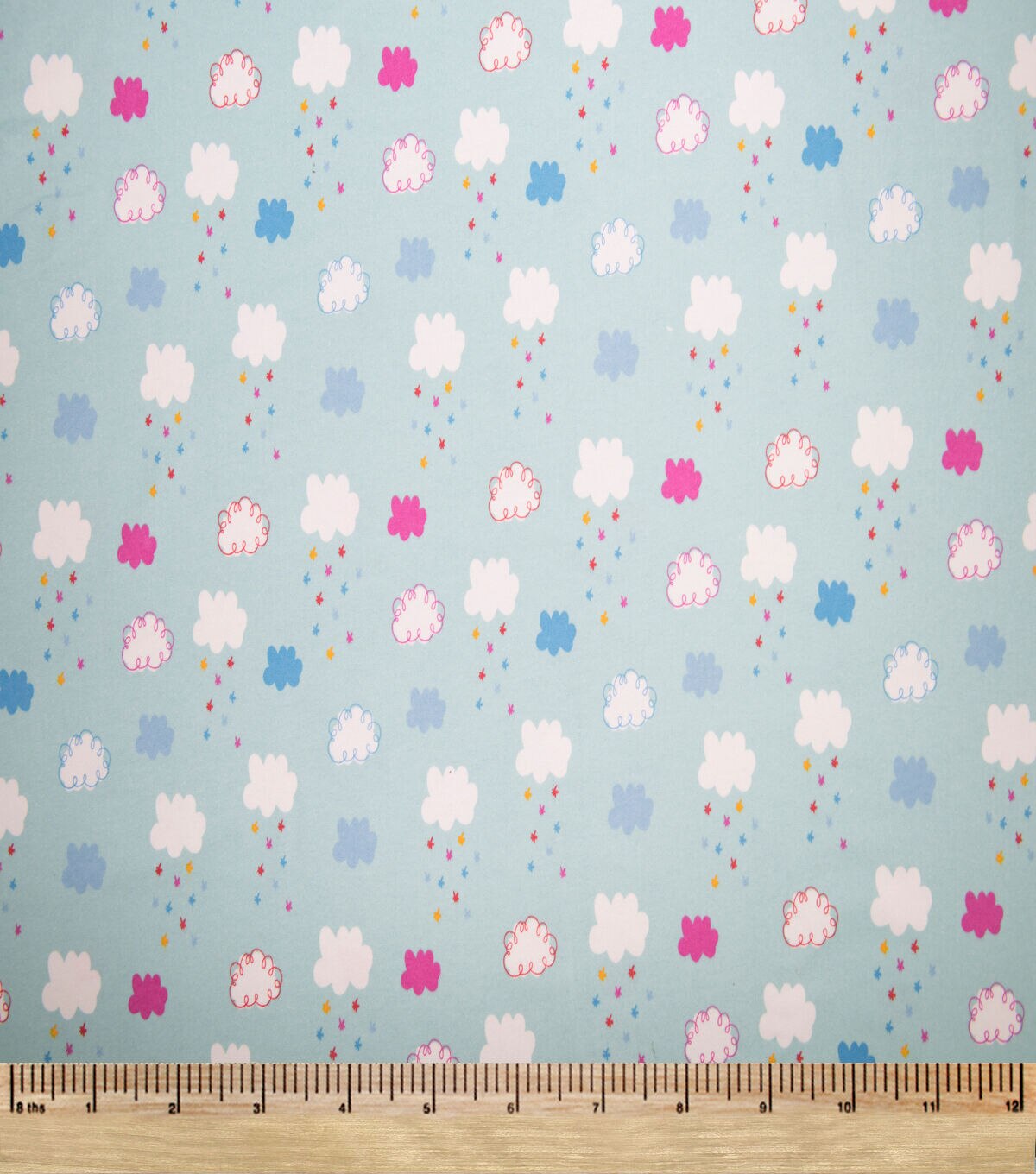 Super Snuggle Cloud & Rain Toss Flannel Fabric