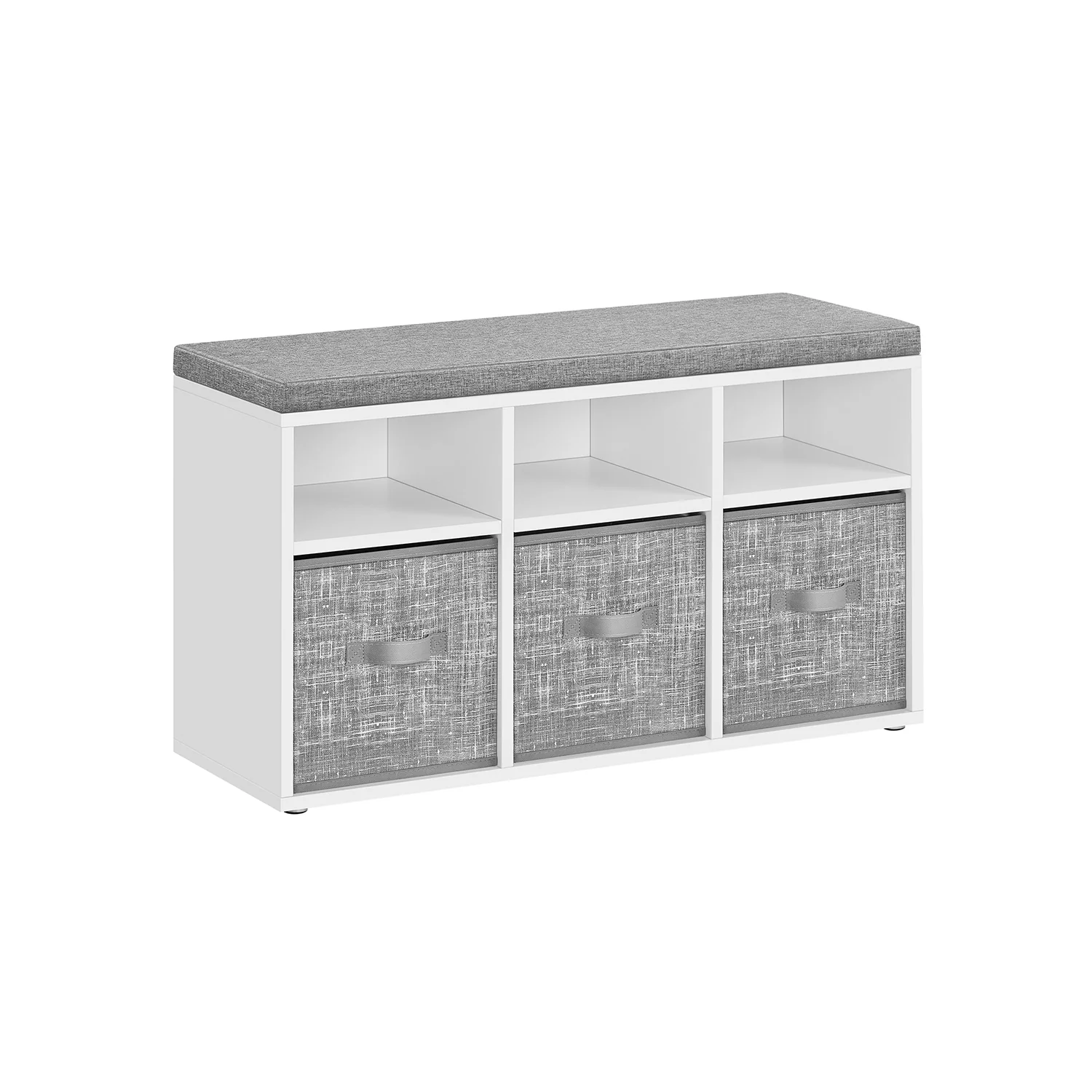 Banc à chaussures avec 3 coffres de rangement