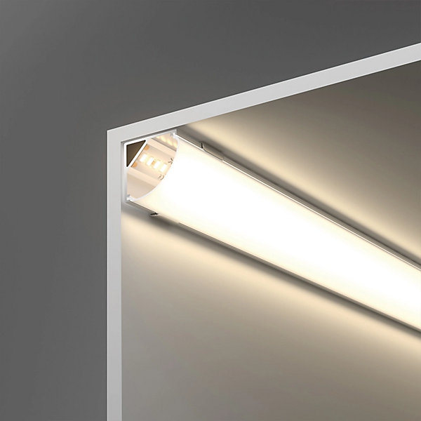 Kit profilé d'angle en aluminium pour 2m LED, 2000x15,8x15,8mm