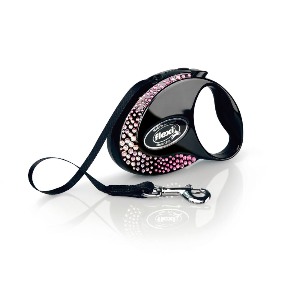 flexi Glam Composition Harness Leash - Black