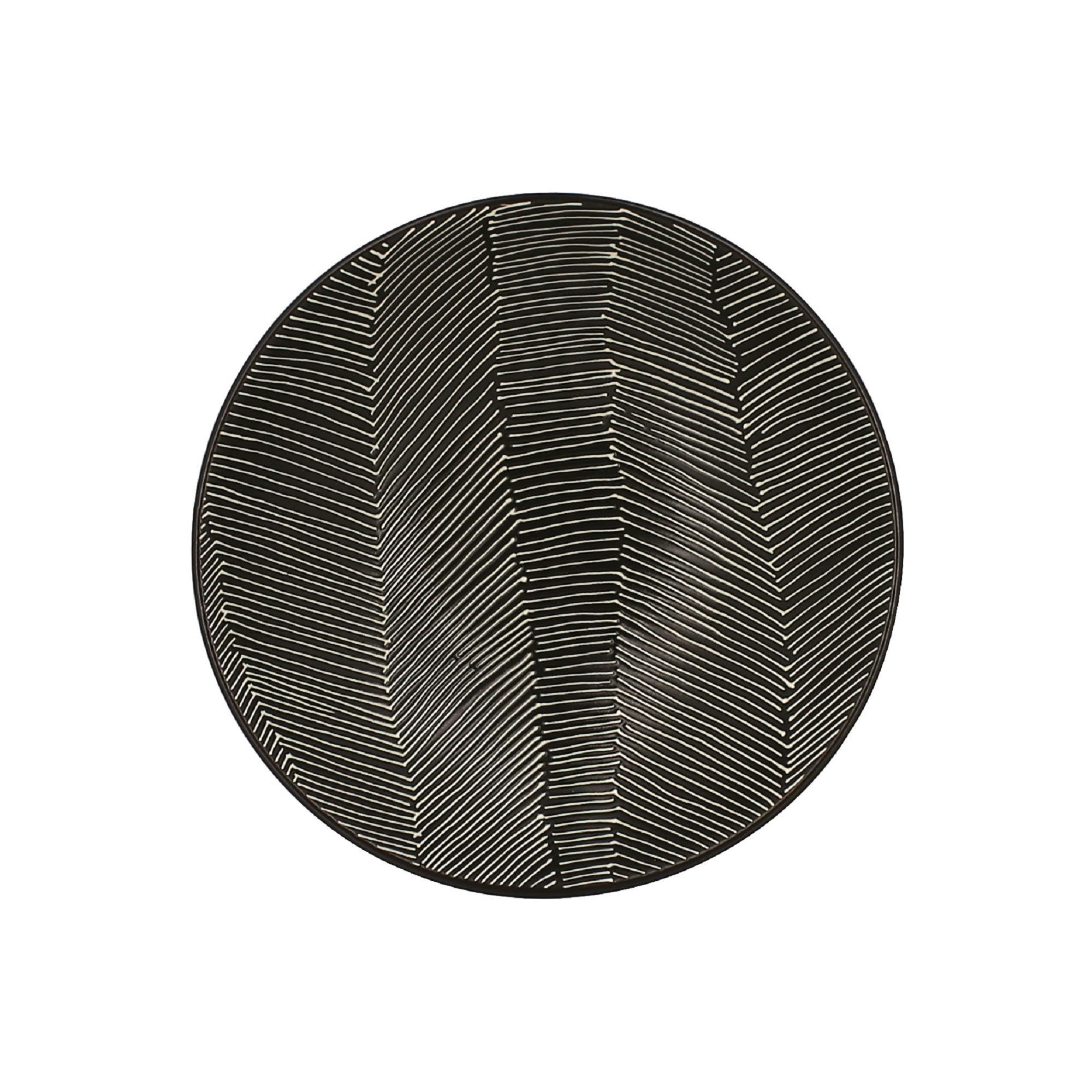 KENYA - Lot de 6 assiettes calottes en grès noir 19cm
