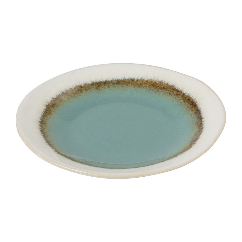 Theezakjeshouder Roots - turquoise - &Oslash;10x1.5 cm