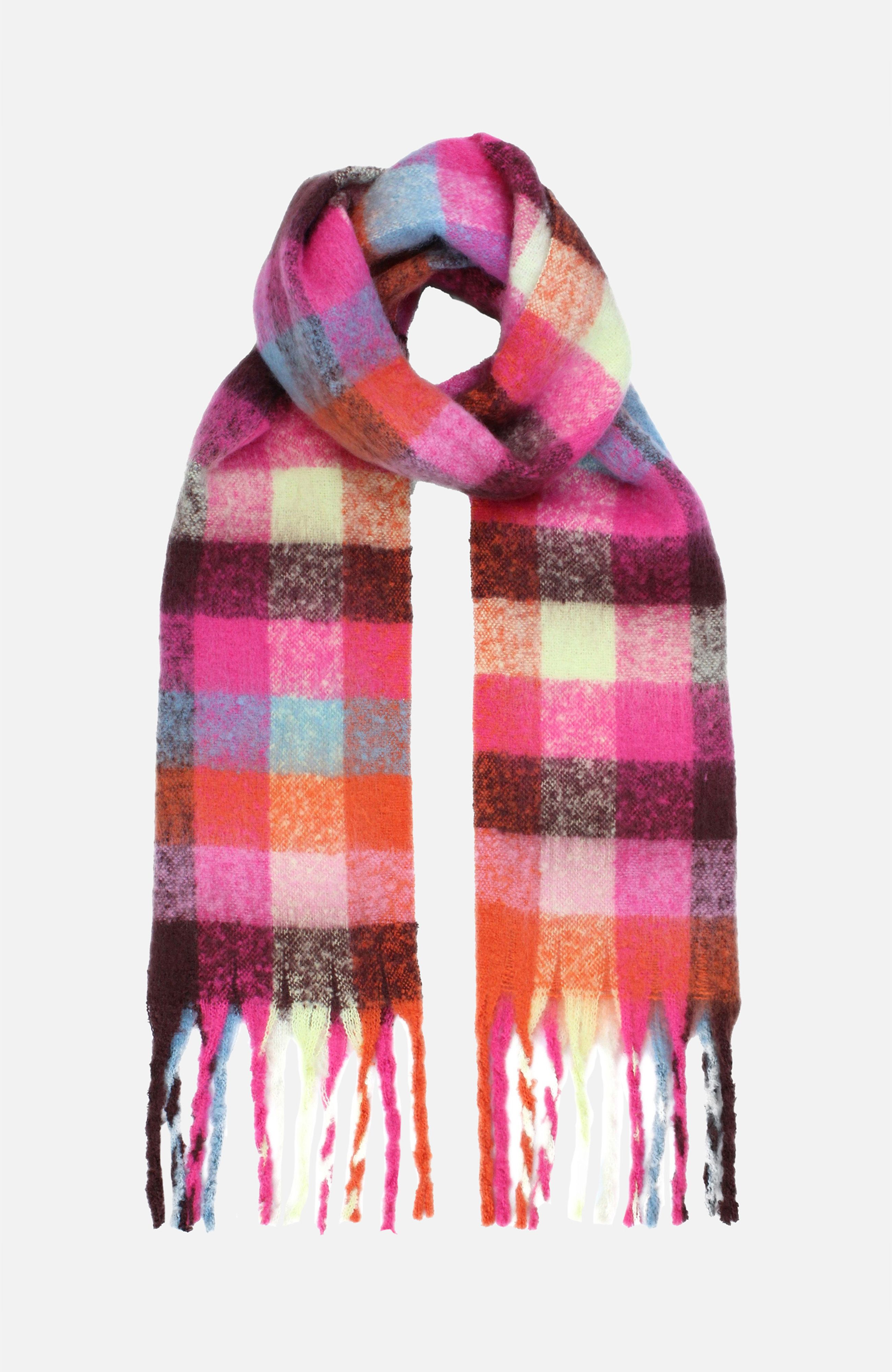 Yumi Colour Block Super Fluffy Scarf