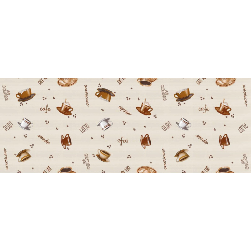 Toile cirée sur support non tissé Café blanc 140 cm au mètre HOBBYTEX