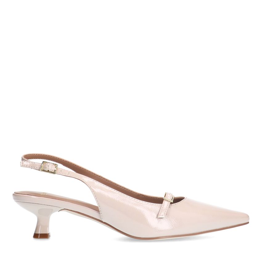 Manfield Beige lak slingbacks