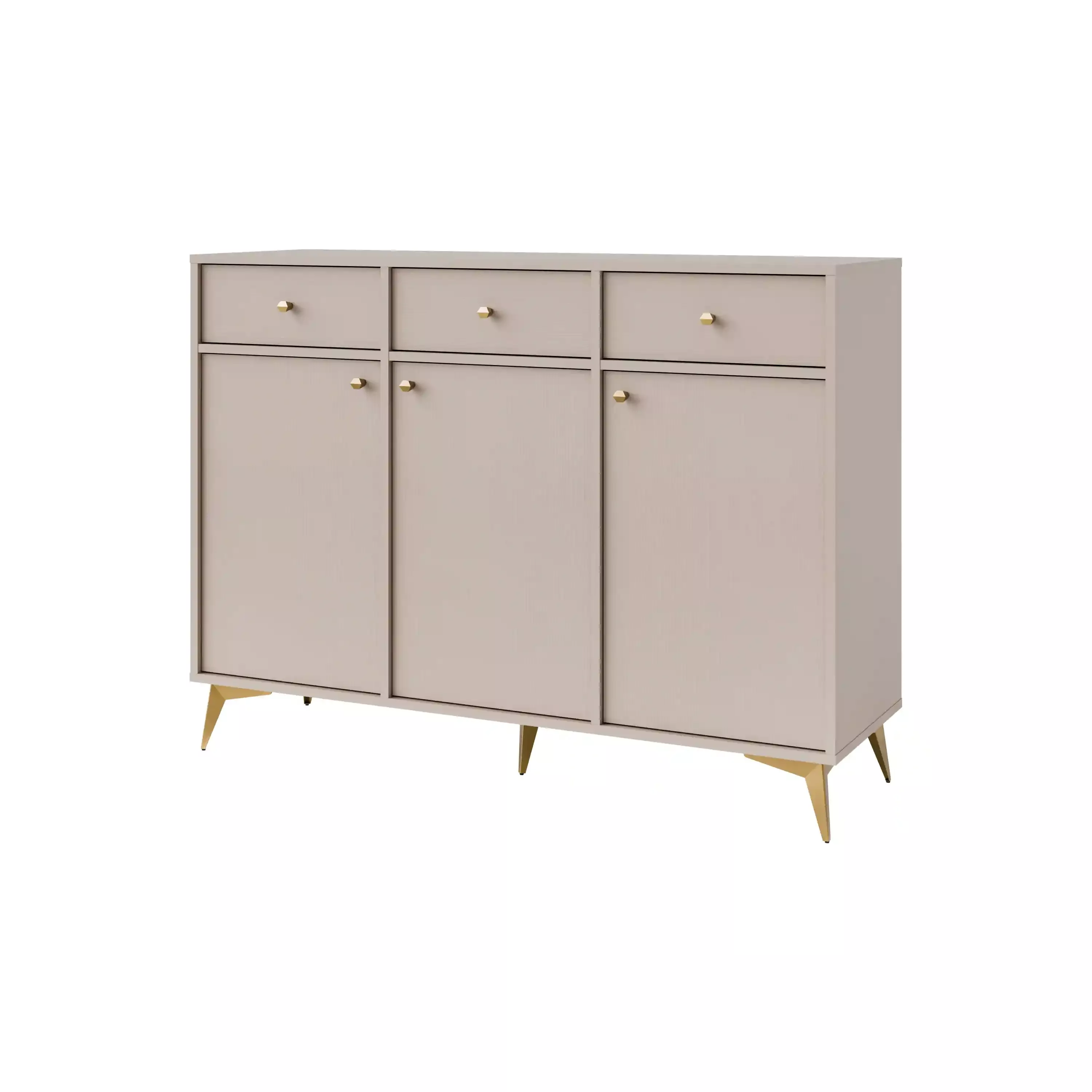 Komoda z szufladami do salonu Sakai 1 3F 3S T827 Beżowy