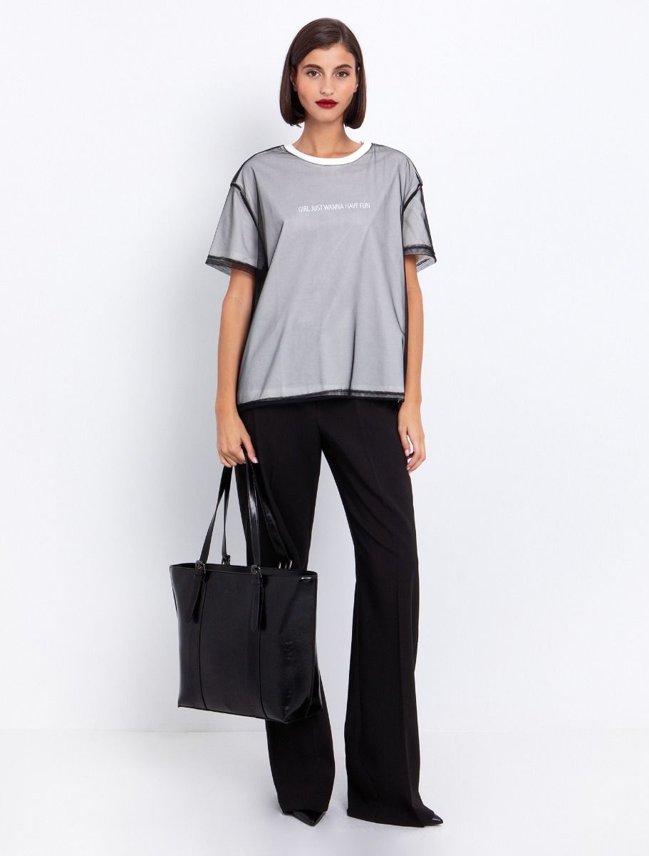 T-shirt με τούλι