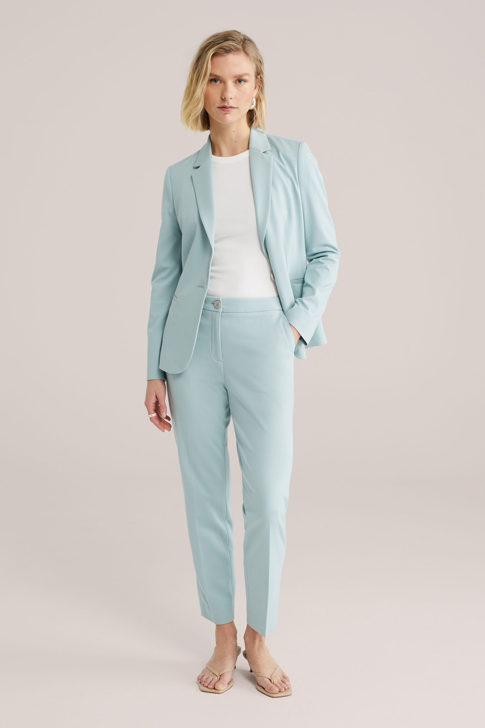 Dames slim fit jersey pantalon met stretch