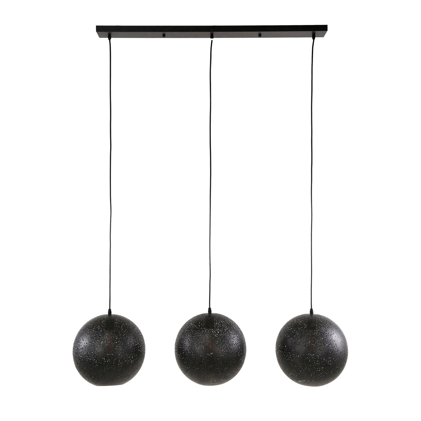 Giga Meubel Hanglamp Zip - Zwart Metaal - 3-Lichts - 125x30x150cm