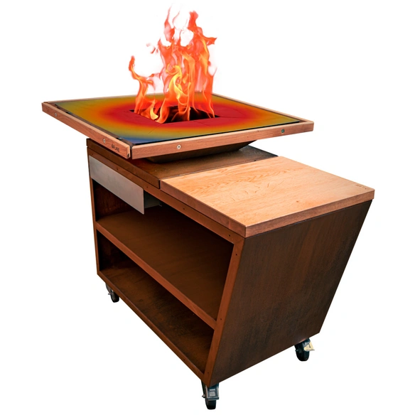 Koch- und Grillplatte, »FLARE 80«, asymmetrisch, LxBxH: 120x80x100 cm, orange-braun