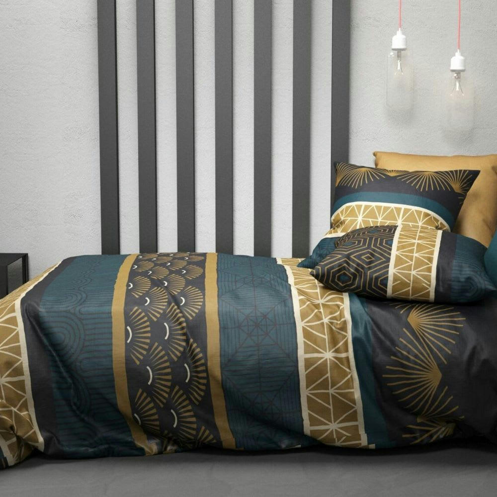 - Parure de lit 2 places coton à motifs 240x260 cm