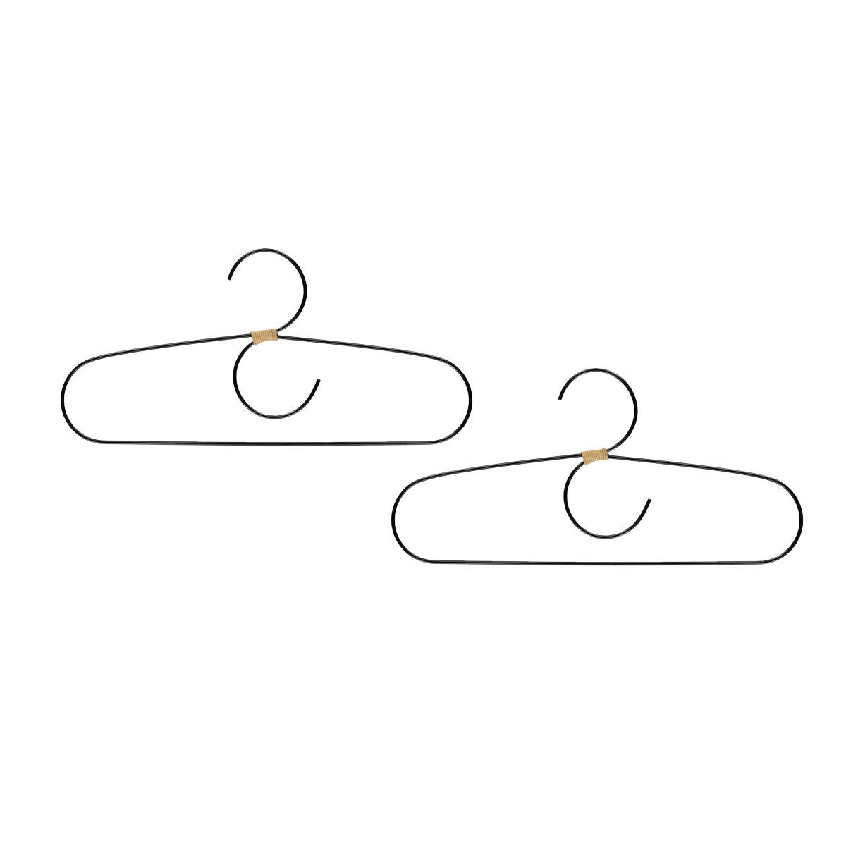 FUKU - Lot de 2 cintres anthracite en métal h20x42cm