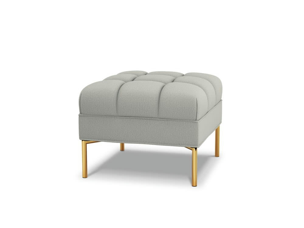 KAROO - Pouf tissu structuré gris clair