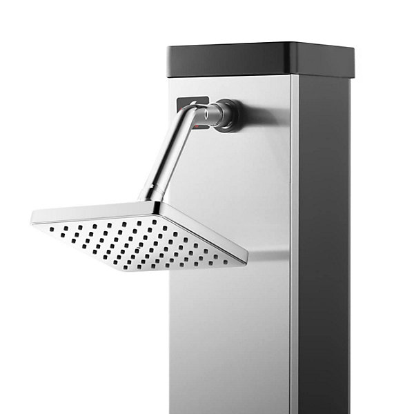 Douche Solaire Couleur Noir/Argent - Douche de Jardin 40L Max. 60C avec Robinet