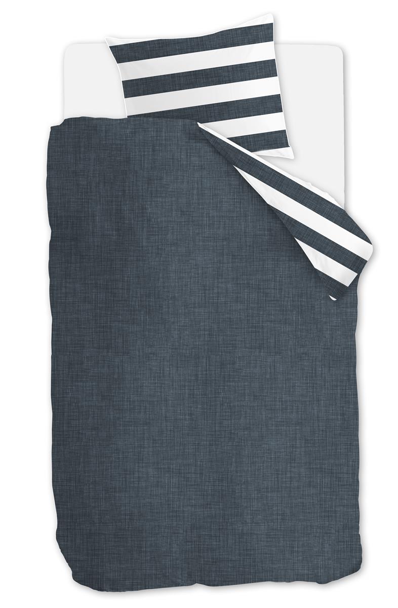 Riviera Maison dekbedovertrek Lindy Lines - 140x200/220 cm - marineblauw