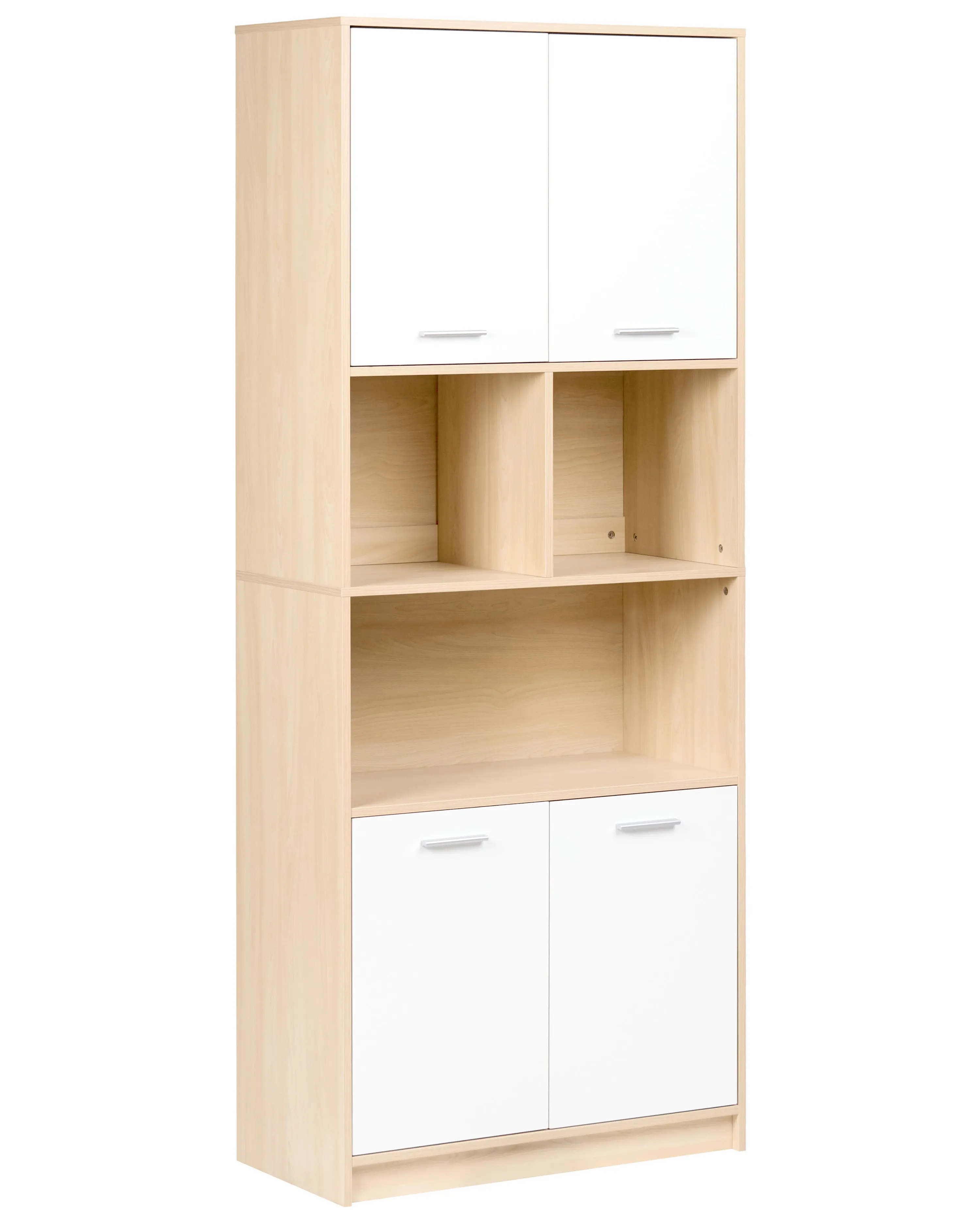 2 Door Bookcase ZEHNA Light Brown/ White