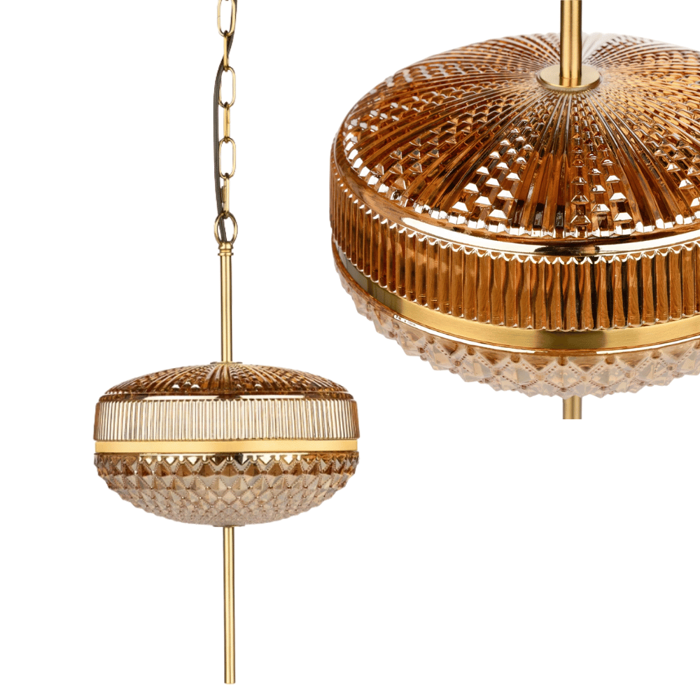 Lampa Wisząca Kryształowa Szklana TEMUR Art Deco Ozdobna 26 cm